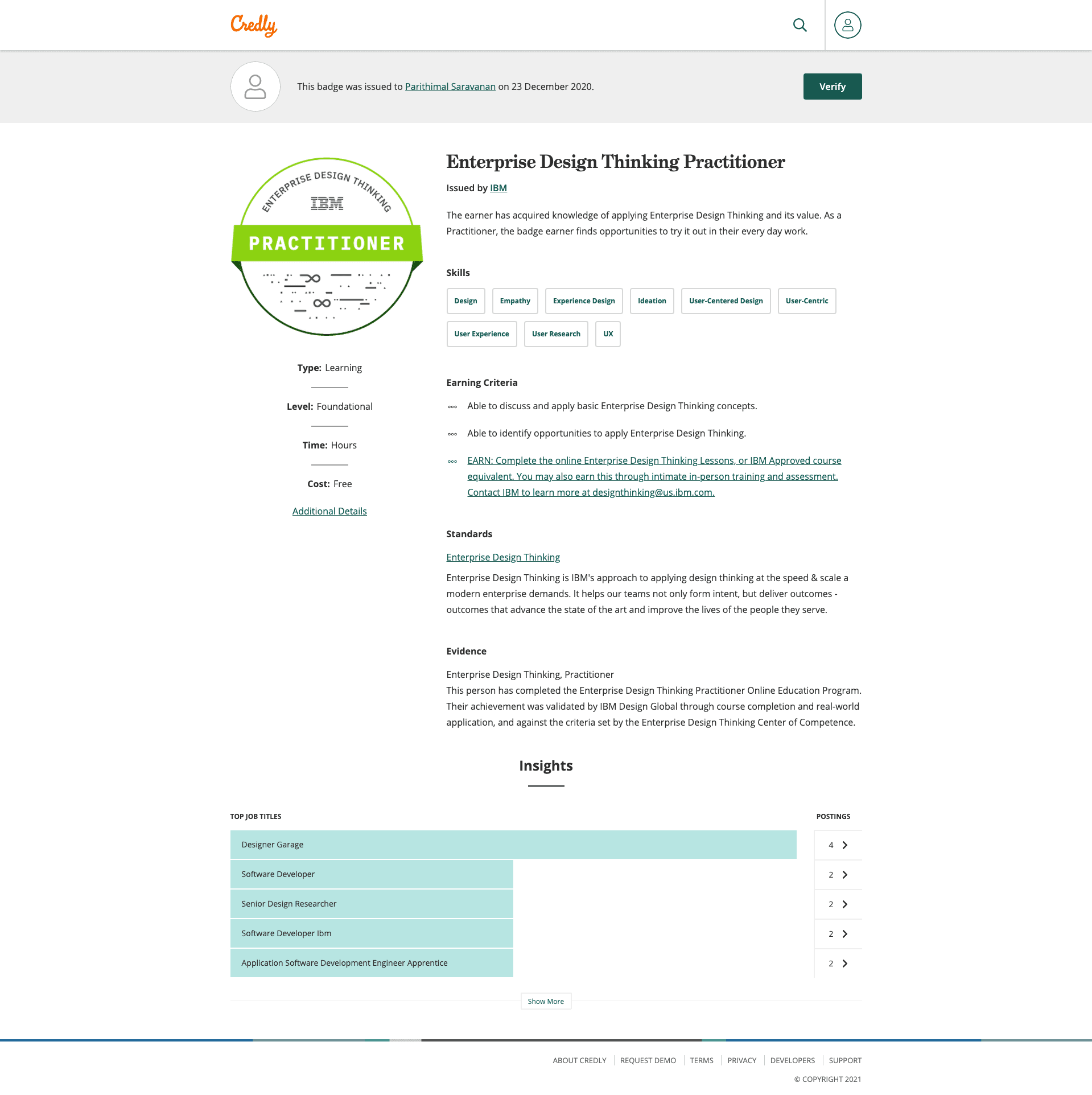 Enterprise Design Thinking Practitioner