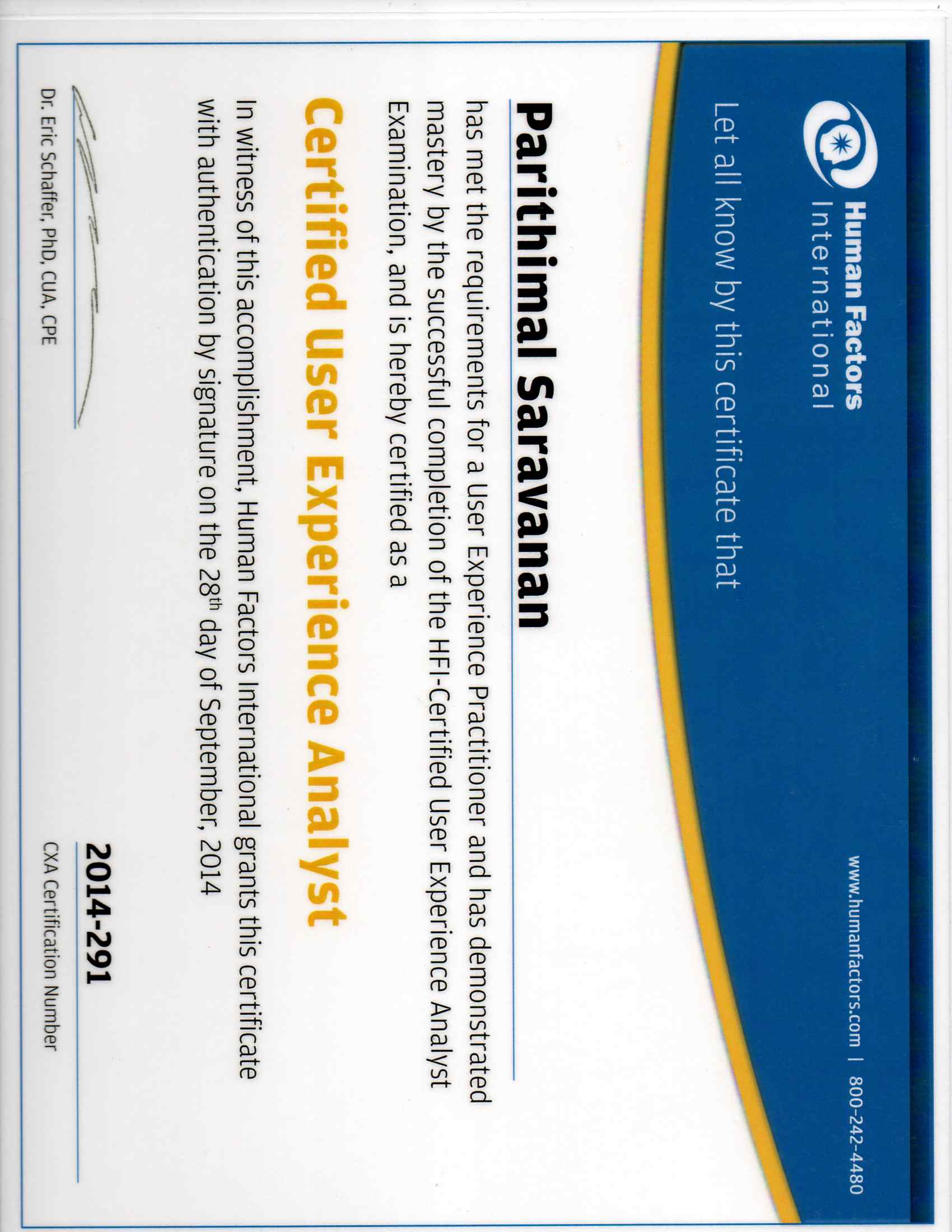 Certified User Experience Analyst