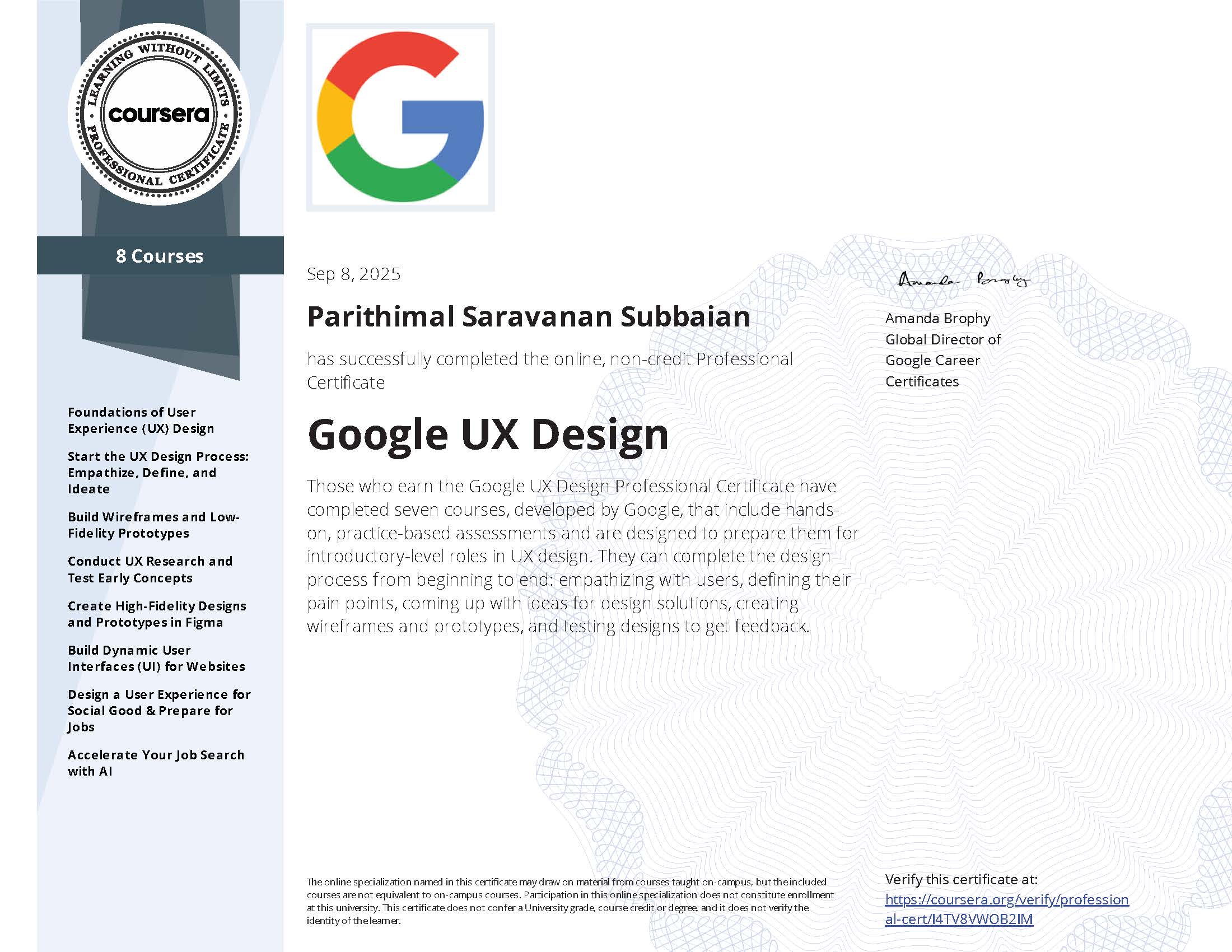 Google UX Design Professional Certificate