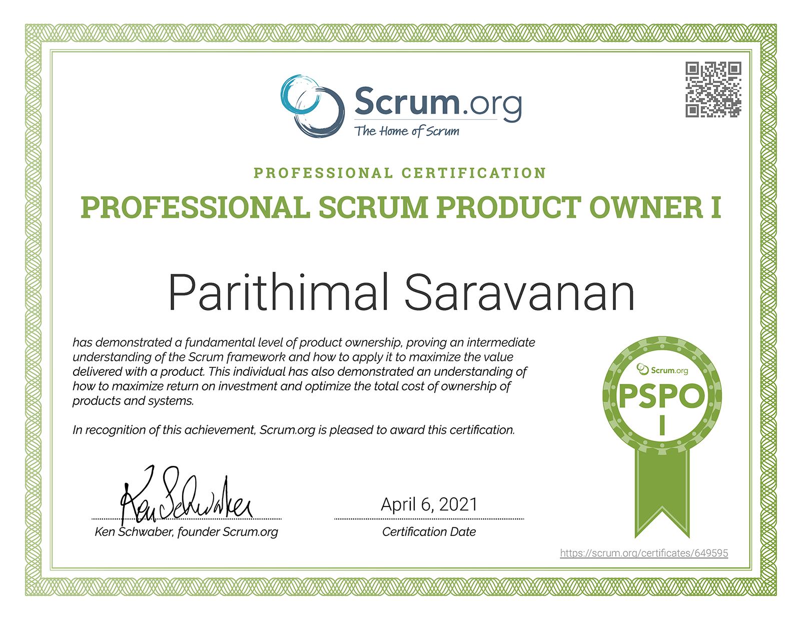 Professional Scrum Product Owner I