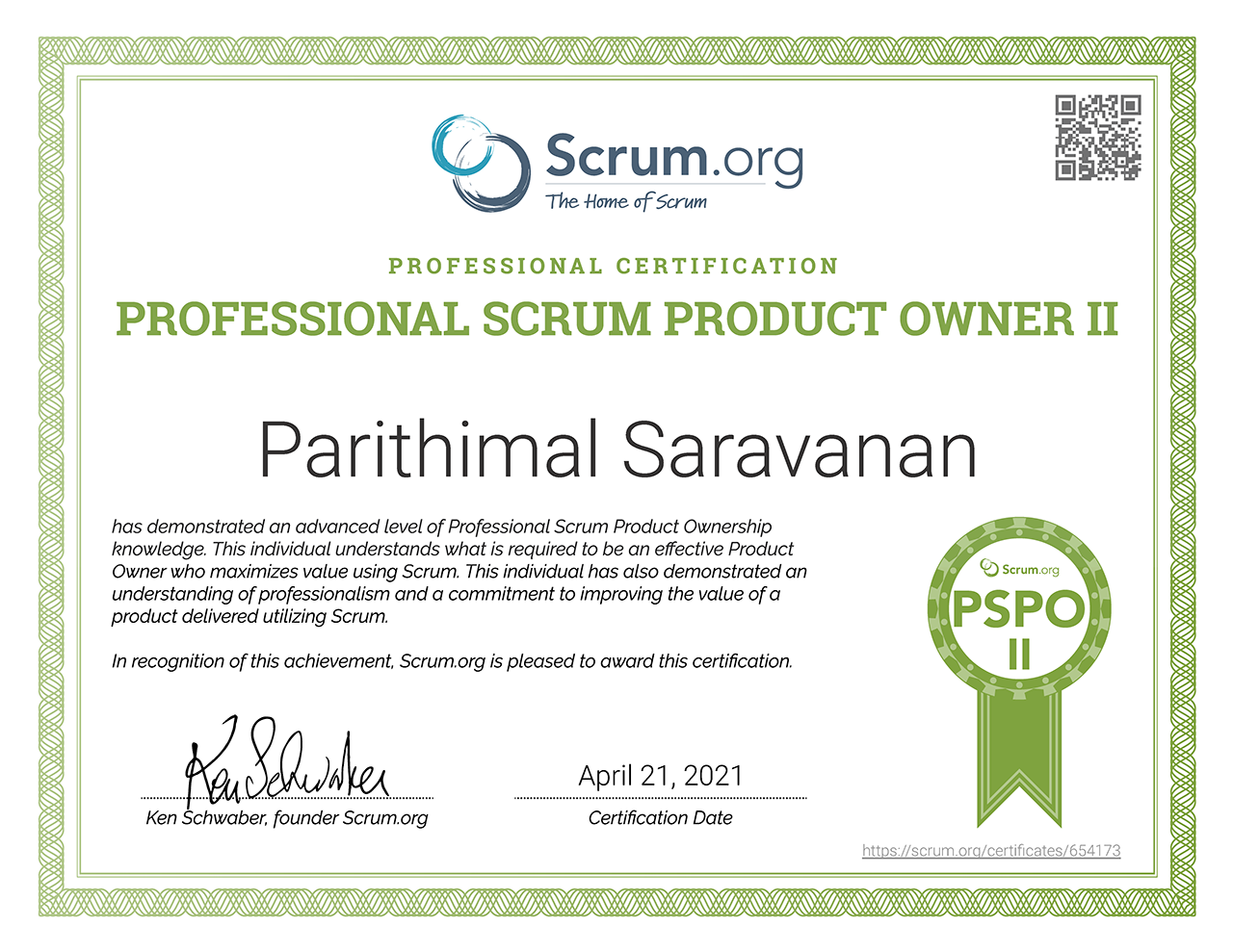 Professional Scrum Product Owner II